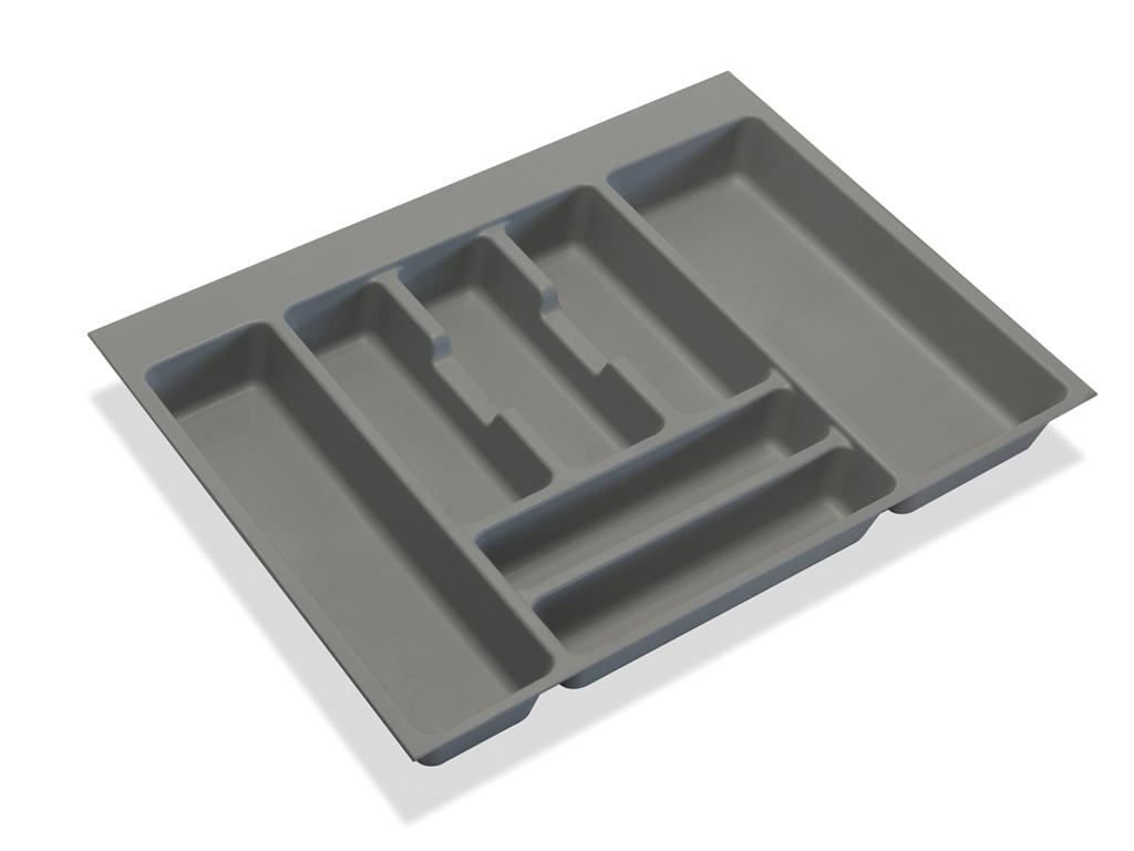 The Optima Vantage Cutlery Tray is made of strong and strong grey plastic for durability and ensures your drawer is organised.